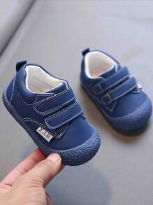 Neue süße Mode Leder wasserdichte weiche Sohle rutschfeste Baby Sport Lässig Schuhe für Frühling/Herbst, geeignet für 6 Monate - 3 Jahre Mädchen Innen- und Außenbekleidung, Klettverschluss Design bequeme Wanderschuhe
