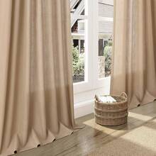 Tan Brown Semi Sheer Curtains 108 Inches Long 2 Panels Set Back Tab Loop Pocket Linen Blend Boho Large Window Curtain Extra Long Light Filtering Drapes High Ceiling Curtains For Living Room 40x108 - 棕色 - 查看 7
