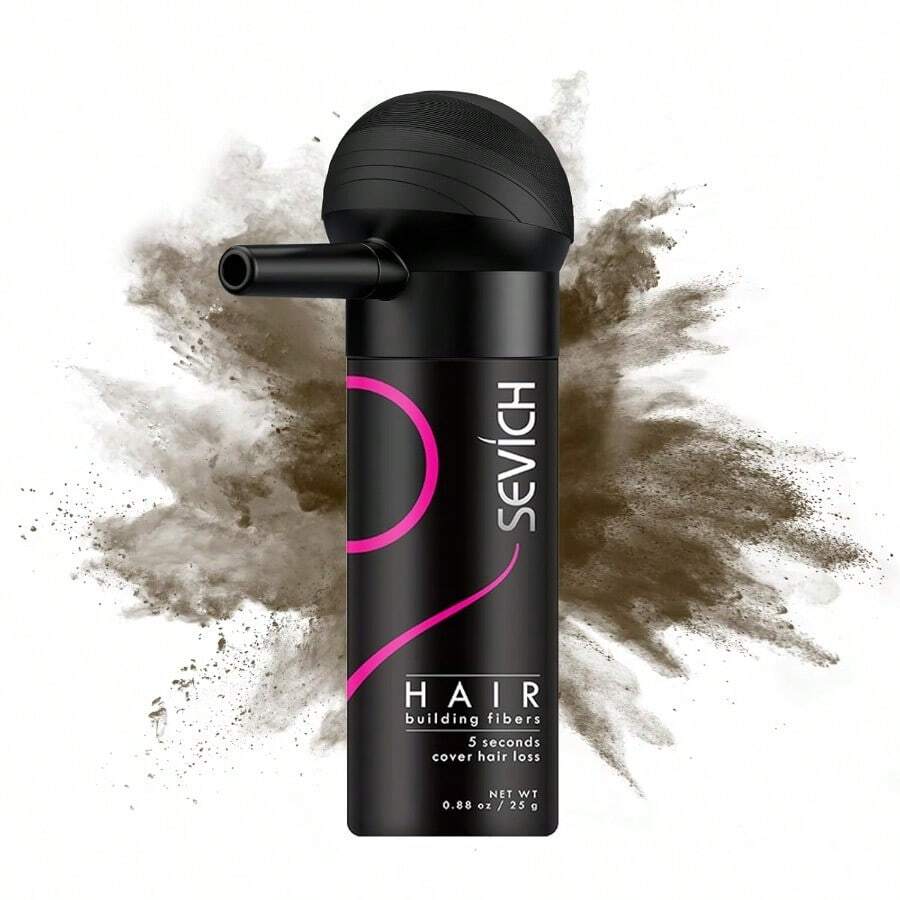 SEVICH Hair Fiber Spray - Instant Hair Thickening Powder For Men & Women, Hair Building Fibers For Thinning Hair, Root Touch Up Hair Color, Waterproof, Sweatproof, Natural Look,120ml Dark Brown Friend's Gift - 深棕色 25g+1 - 查看 1