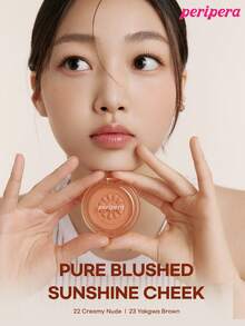 K-Beauty Peripera Solid Color Powder Blush Palette, Matte Powder Blush, Fine Powder Blush, Non-Caking, Long-Lasting, Multi-Purpose Makeup Palette, Nude Makeup, Face Makeup, Korean Makeup, Korean Cosmetics - #23 Yakgwa Brown (mới) - Xem 2