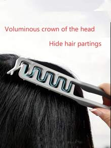 1pc Volumizing Zig-Zag Hair Comb - Textured Teeth Firmly Grip To Boost Root Volume And Conceal Partings, White Plastic Design Fits All Hair Types,Back To School,Travel Holiday Essentials,Hair Accessories For Women