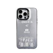 HANCAI Funda de teléfono con efecto plateado y mate antichoque con diseño de mono rapero para modelos de teléfonos 16, 15, 14, 13, 12, 11 y Pro Max