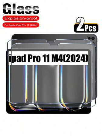 2 pièces Protecteur d'écran en verre trempé pour iPad - haute définition et transparent, résistant aux rayures et aux chocs, couverture d'écran complète, anti-traces de doigts, toucher sensible, compatible avec iPad