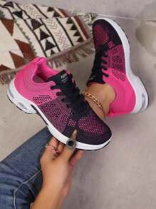 Women's New Breathable Mesh Spring/Summer Sneakers, Air Cushion Shock Absorption Soft Bottom Jump Rope Workout Running Shoes, Outdoor Casual