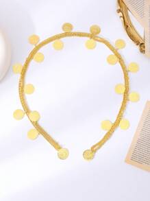 1 Stück arabische Luxus Frauen Hochzeits Umhänge Kette dekoriert mit vergoldeter Osmanisches Münzen Muster, Hochzeitsschmuck, Geburtstagsgeschenk für Frauen