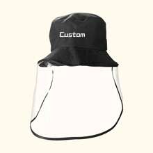 1pc Personalized Customized Barrel Cap With Printed Name Loge With Removable Flap, Anti-Fog Dust And Windproof - Summer Shade And Sun Protection, Kitchen Stir-Fry Oil Discharge Transparent Mask,...