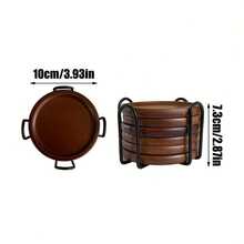 1/3/6pcs Japanese Style Bamboo Coasters, Wooden Heat Insulation Cup Mats, Tea Cup Pads, Round Tea Tray, Heat Insulation Pads, Zen Wooden Mats - Multicolor - View 11