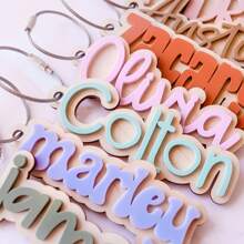 Backpack Name Tag Boy, Personalized Acrylic Keychain, Custom Name Tag, Custom Bag Tag, Kids Name Tag, Back To School Name Tag Diaper Bag Tag - Multicolor - View 2