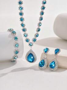 1 Conjunto de joyas de moda para mujer - Collar, Aretes, Pulsera