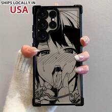 Anime Girl Phone Case For  Galaxy S25 S24 S23 S22 S21 FE Ultra Plus 4G 5G, Anti-Drop Transparent Soft Back Cover - màu đen - Xem 3