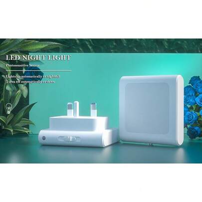 带智能传感器的可调光 LED 夜灯，黄昏到黎明传感器，2700K 0.5W 暖白色插入式夜灯，适用于走廊、卧室、厨房、楼梯（注意：此夜灯仅在环境光足够暗时才会发光）