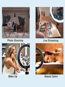 26 cm Anneau lumineux + Trépied Convient pour les selfies et la diffusion en direct, la photographie, lumière portable pour selfie et téléphone