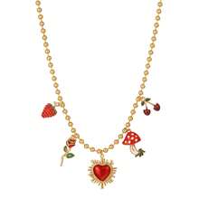 1件 Y2K 时尚优雅奢华不对称心形蘑菇串珠吊坠项链,红色,适合送给姐妹、情侣,适合情人节、日常佩戴、派对、婚礼、节日(由于产品材质特殊,红色珠子与图片可能存在轻微色差。) - 項鍊 - 查看 21