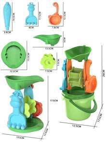 1 Set Of Children's Beach Toys, Digging Sand Digging Soil Play Water Material , Including Buckets, Sand Leakage Windmill, Shovel, Rake, Etc., Color Random, Suitable For The Beach Beach Outdoor Sand Play, Suitable For 3-6-12 Years Old Baby Boy Baby Girl Baby Shovel Bucket Leakage Sand Sand Sand Pool