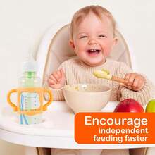 1 件婴儿硅胶奶瓶手柄，窄吸管奶瓶架，帮助宝宝抓握奶瓶，适合高度超过 7 厘米且宽度约为 5.5 厘米的奶瓶 - 彩色 - 查看 4