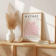 3 件套波西米亚绿色抽象几何植物线条肖像帆布墙面艺术印刷品、马蒂斯墙面艺术、毕加索艺术印刷品、威廉·莫里斯印刷品、画廊墙面艺术海报、绿色房间装饰美学墙面艺术、抽象墙面艺术、家居装饰、无框 - 粉色 - 查看 7