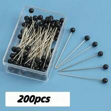 100/200pcs Sewing Needles, Faux Pearl Head Pins, Quilt Pins, Fabric Needles, For Crafts, Sewing, Edging, Jewelry Decoration - White - View 18