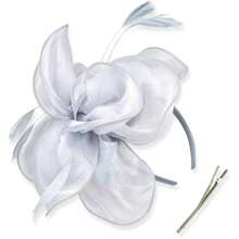 1 Stück Fascinator Hut Teezeremonie Kopfschmuck mit Bändern, Federn auf Haarband und Clip für Mädchen und Frauen, Haaraccessoire