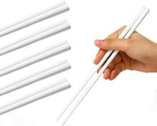 Ceramic Chopsticks Set Of 5, Porcelain Chinese Chopsticks Easy To Clean, 9.6-Inch (White)