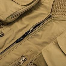 Men's Mesh Breathable Openwork Camouflage Journalist Photographer Fishing Vest Waistcoat CoatChristmas FW4R - 卡其色02 - 查看 10