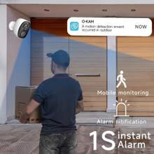 Caméra de  sans fil extérieure alimentée par énergie solaire 2K 3MP, détection de mouvement IA, audio bidirectionnel, alertes d'application, vision nocturne en couleur, stockage dans le cloud ou sur carte SD et connectivité Wi-Fi 5G/2,4G pour la protection de votre maison - le meilleur cadeau