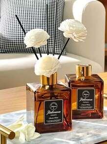 1 Stück, 50ML Lufterfrischer mit 5 Stück Duftstäbchen, geeignet für Badezimmer Geruchsbeseitigung, Schlafzimmer Duft, Wohndekoration, Glasflasche, rechteckig, feder-frei, langanhaltender Duft ätherisches Öl, ideal zum Gerüche entfernen, Valentinstag Geschenk, Aromatherapie, Diffuser, Raumduft, Raumauffrischer