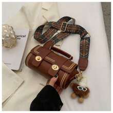 Summer Retro Style Single-Shoulder Crossbody Bag, Adjustable Printed Shoulder Strap, Soft Artificial Leather, Magnetic Buckle, Foldable Decoration, Perfect For Work, Commuting, Dates And Parties, Perfect Travel Accessory