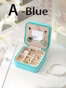1 Set Travel Jewelry Box With Mirror, Multi-Functional Jewelry Storage Box, Large Capacity Portable Jewelry Box For Storing Rings, Pendants, Earrings, Ties, Bracelets, Best Gift For Girlfriend, Mother's Day, Anniversary, Valentine's Day, Christmas, New Year, Men's Gift, Women's Back To School Gift