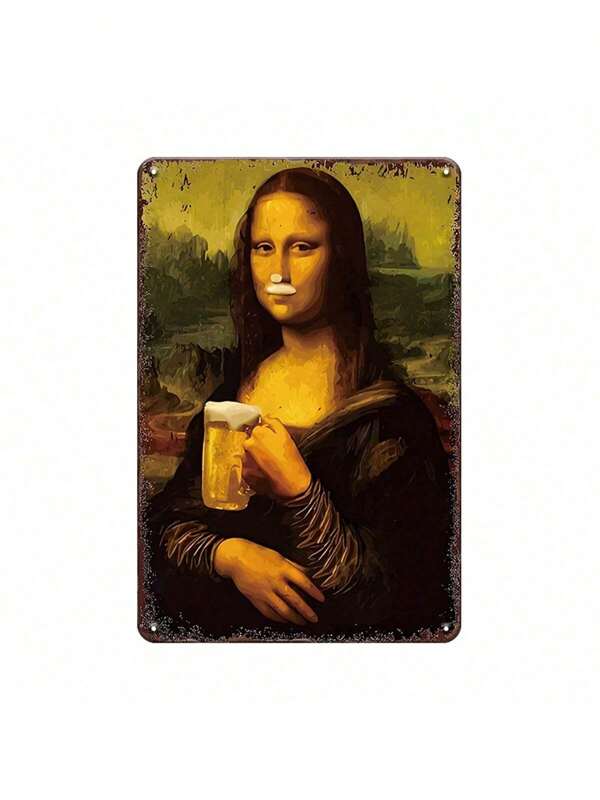 1 pièce Panneau métallique vintage, panneau métallique drôle de bière Mona, peinture sur fer, décoration murale, décoration murale de restaurant vintage, café, bar, salon 8*12 pouces