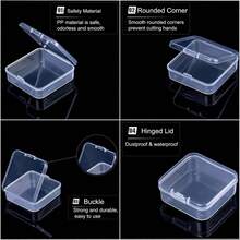 1pc Clear Plastic Organizer With Adjustable Compartments And Extra Small Containers - Versatile Storage Solution For Beads, Jewelry And Crafts Clear Design - Multicolor - View 7