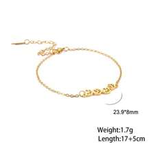 TEAMER 1pc Women Stainless Steel Cute Pet Paw Print Bracelet, Minimalist Animal Element Jewelry, Fashionable Gift For Friends