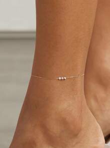 1 pièce Bracelet de cheville en argent sterling 925 œil du mal plaqué or 18 carats, petit et réglable. Chaine de cheville d'été mignonne avec cubic zirconia cubique. Bijou de pied œil du mal chanceux bohème pour femmes