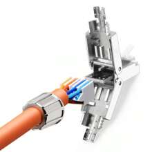 6-Pack RJ45 Connectors Tool Free Cat 8, Cat8 Field Termination Plug Shielded RJ45 Modular Plugs For 2000MHz 2GHz 40G Double Shielded Solid LAN Cable 22AWG-24AWG - 銀色 - 查看 7