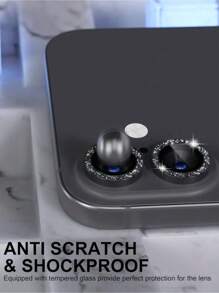 ZYONS 3 Packungen Kameraobjektiv Schutzfolie kompatibel mit iPhone 16 Pro Max / 16 Plus, 9H Hartglas Kamera Displayschutz mit Metallring Dekoratives Zubehör (Schwarz)