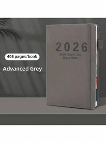 2026 New Hardcover Spiral Bound Schedule Planner Notebook, 400 Pages Daily Planner Calendar Journal With Phone Record Sheet, Daily Bill Record, Calendar Form, Time Management Self-Discipline Tracker, 365 Day Planner For Office, School Supplies, Back To School, Family Records, Meeting Minutes