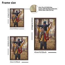 1 pieza, Foto personalizada, Marco de madera con plexi pulido, Retrato a medida, Un regalo para papá, Póster de arte impreso en lienzo personalizado, Perfecto para familias, parejas, recuerdos de mascotas y un regalo perfecto para aniversarios