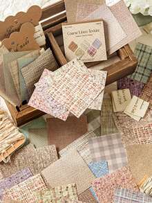 MOCARD 50 件/包复古纹理剪贴簿贴纸，创意美学贴花，DIY 装饰拼贴工艺用品，节日礼物，个性化剪贴簿学校文具，学校用品，返校 - 查看 1