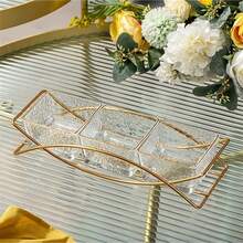1 bộ khay kim loại cong để đựng đồ ăn nhẹ, trái cây sấy khô, trái cây - Trong sáng - Xem 13