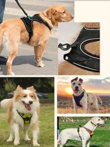 Arnés ajustable para perros, arnés antitirones, traje tipo chaleco de Oxford para perros medianos y grandes