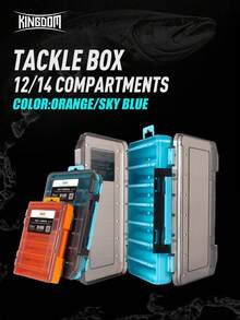Kingdom Plastic Fishing Box 12 14 Compartment High Strength Double Sided Bait Fishing Accessories Storage Fishing Tackle Box