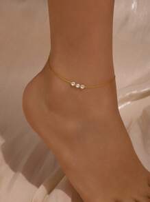 1 pièce Bracelet de cheville en argent sterling 925 œil du mal plaqué or 18 carats, petit et réglable. Chaine de cheville d'été mignonne avec cubic zirconia cubique. Bijou de pied œil du mal chanceux bohème pour femmes