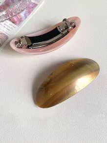 6pcs/3pcs/1pc Ins Hot Selling Fashion 8.5CM Oval Hairpins Retro Marbling Acetic Acid Spring Clip Hair Accessories For Woman Girls