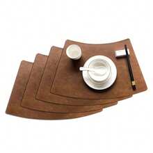 1set/4set Double-Sided Leather Coasters, Waterproof Oil-Proof Placemat, Heat-Resistant, Creative Table Decoration Pad - Multicolor - View 19