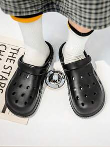 Neue Herren atmungsaktive Sandalen Slip-On Lässig Sport Mesh Clogs Schuhe, runde Zehenpartie flach rutschfest leicht einfarbig vielseitige Gartenschuhe