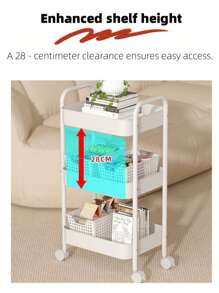 1 Estantería de almacenamiento de metal de múltiples capas de alta estética y compacta con 4 ruedas, flexible y móvil, adecuada para salones domésticos, baños, cocinas, oficinas/estudios, habitaciones infantiles y dormitorios. Regalos especiales adecuados para inauguraciones de casa, cumpleaños, Navidad y fiestas de bebés (estilo estético lindo para habitaciones nuevas)