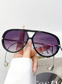 Novos óculos de moda retrô extra grandes com armação redonda de metal ousada estilo Y2K, adequados para mulheres e homens, versáteis para estilo de rua, uso externo, praia, viagens, casual, formal, elegante e chique