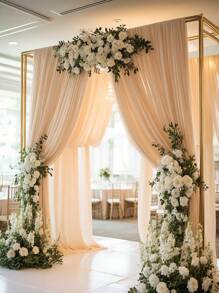 1/2/4 Piezas de Tela de Gasa Transparente Elegante Beige, Cortinas de Fondo para Fiesta, Decoración de Boda y Fiesta, Tela de Fondo Crema, Decoración para Despedida de Soltera, Decoración de Cumpleaños, Suministros de Decoración, Suministros de Boda, Tela para Arco de Boda, Decoración de Fondo para Fotomatón, Decoración para Día de San Valentín, Aniversario, Decoración de Escenario, Regalos de Boda