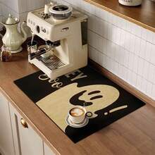 1pc Halloween Ghost & Pumpkin Printed Absorbent Draining Mat, Silicone Coffee Machine Coaster, Soft Rubber Drainage Pad, Super Absorbent Wear-Resistant Dish Drying Mat, For Countertop, Restaurant, Kitchen, Patio Dining Table, Home Decor - Printed - View 9