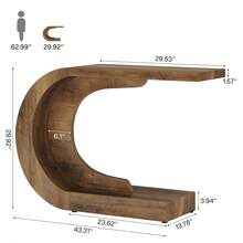 Tribesigns Wood C-Shaped Console Table For Entryway, 43.3" Modern Hallway Entryway Table For Living Room, Entrance, Foyer, Easy Assembly, Brown - 棕色 - 查看 7