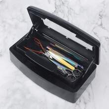 1pc Disinfection Tray For Nail Tools, Anti-Leak Disinfector, Made Of Durable ABS Plastic, Suitable For Disinfecting Manicure, Hairdressing, Salon And Nail Equipment And Instruments, Long-Lasting Disinfection Container - Black - View 6